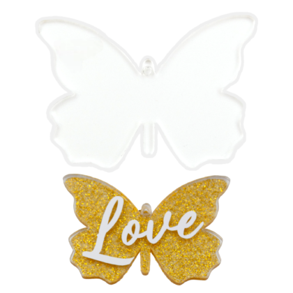 Clear Butterfly Cast Acrylic Blanks - 2.5" Wide - Set of 10