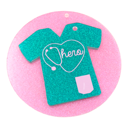 Clear Acrylic Nurse/Doctor Scrubs with Hole - 3" Wide - Set of 10