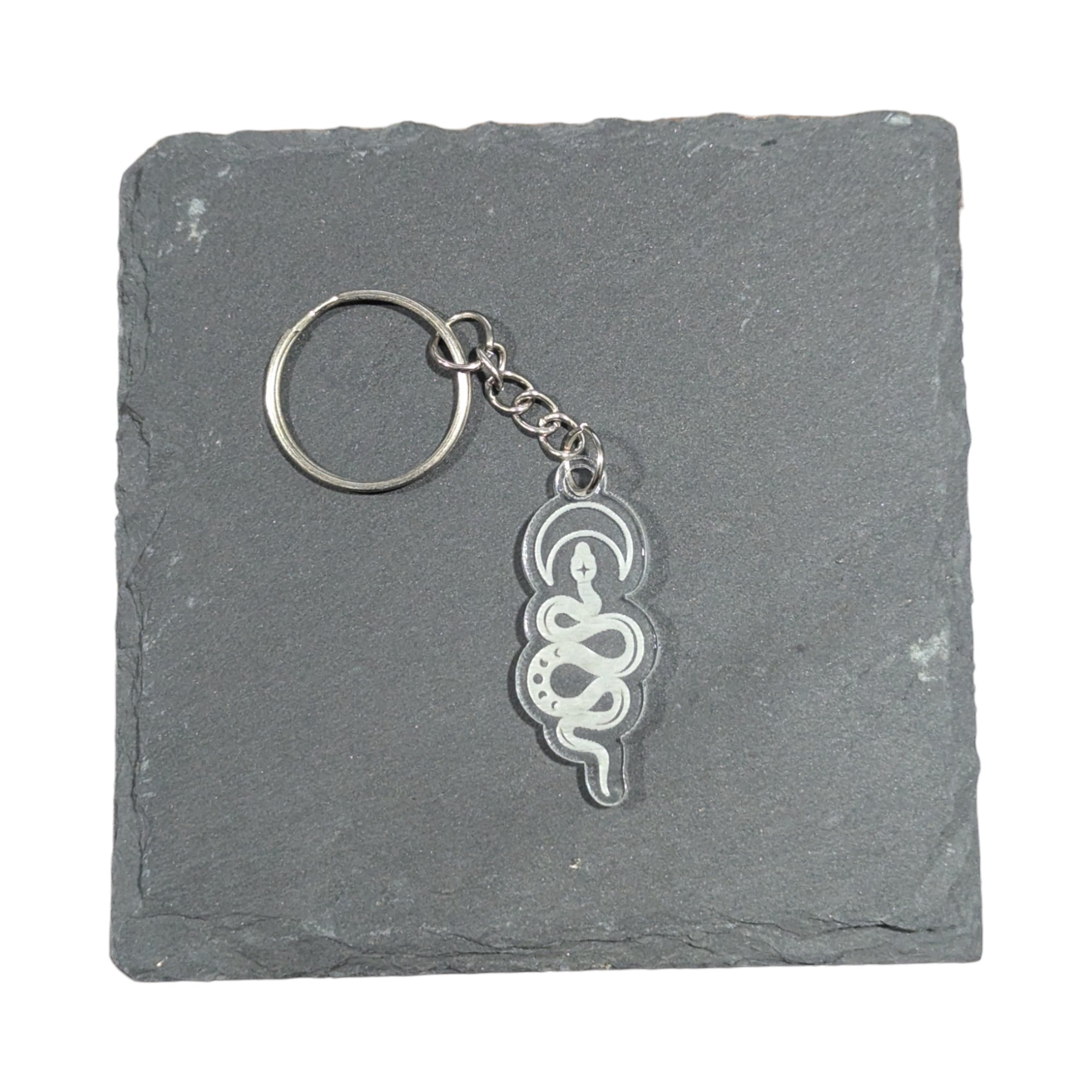 Celestial Snake and Crescent Moon Keychain - Perry Sullivan Creations