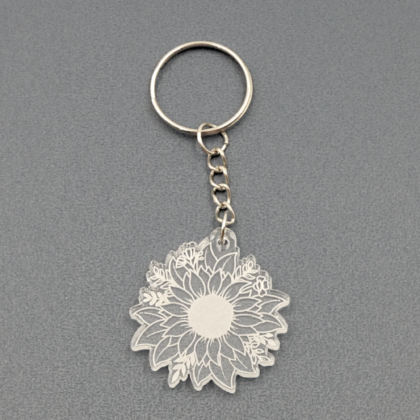 Sunflower Engraved Acrylic Keychain